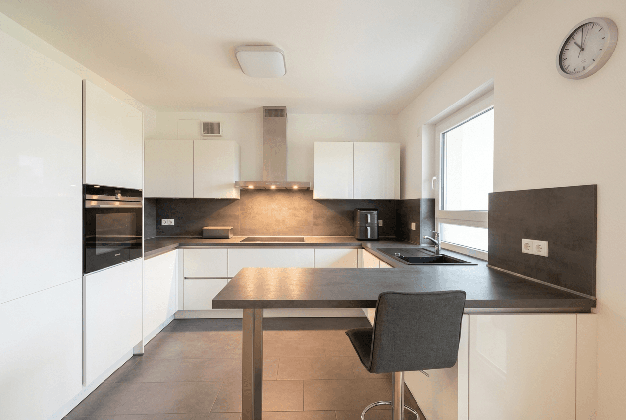 Die Küche – modern, offen und wie geschaffen für das Leben mit Familie und Freunden.